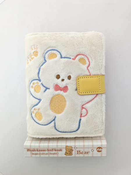 FunBlast Cuddly Plush Diary A6 – Cute Bear Mini Notebook