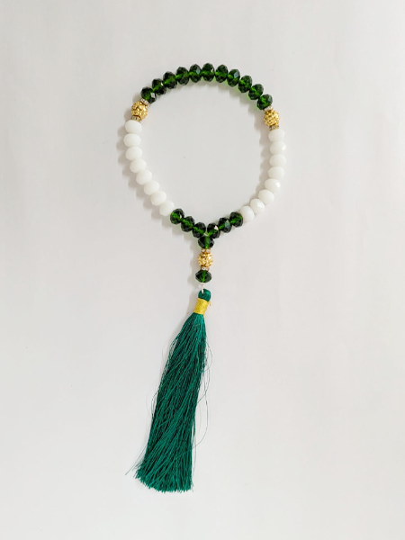 premium crystal Tasbih mala with tassel – 33 beads (Small Size)