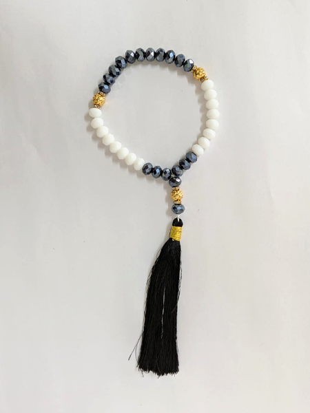 premium crystal Tasbih mala with tassel – 33 beads (Small Size)