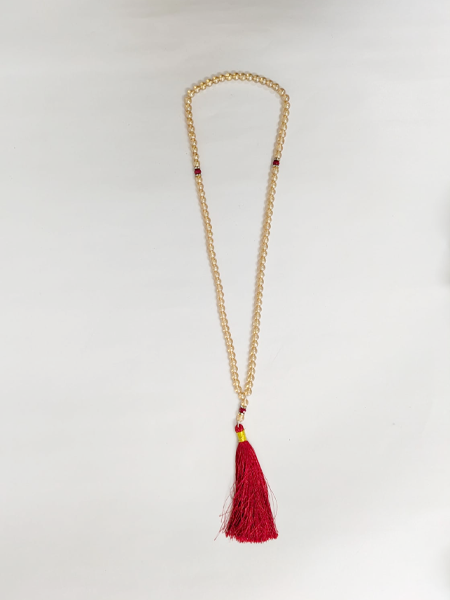 Golden Tasbih with Red Tassel