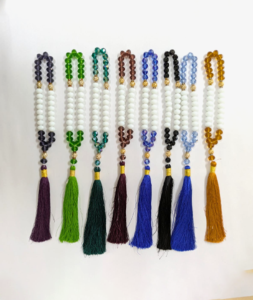 premium crystal Tasbih mala with tassel (Big Size)