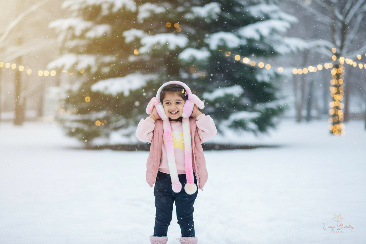 CUTE RABBIT EAR MOVING EARMUFFS FOR KIDS