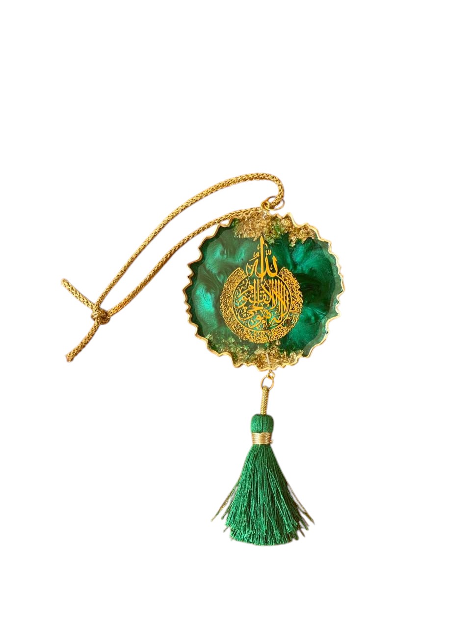 PREMIUM CAR HANGING RESIN 2 SIDE CUSTOMISED AYATUL KURSI AND LA IN SHAKARTHUM