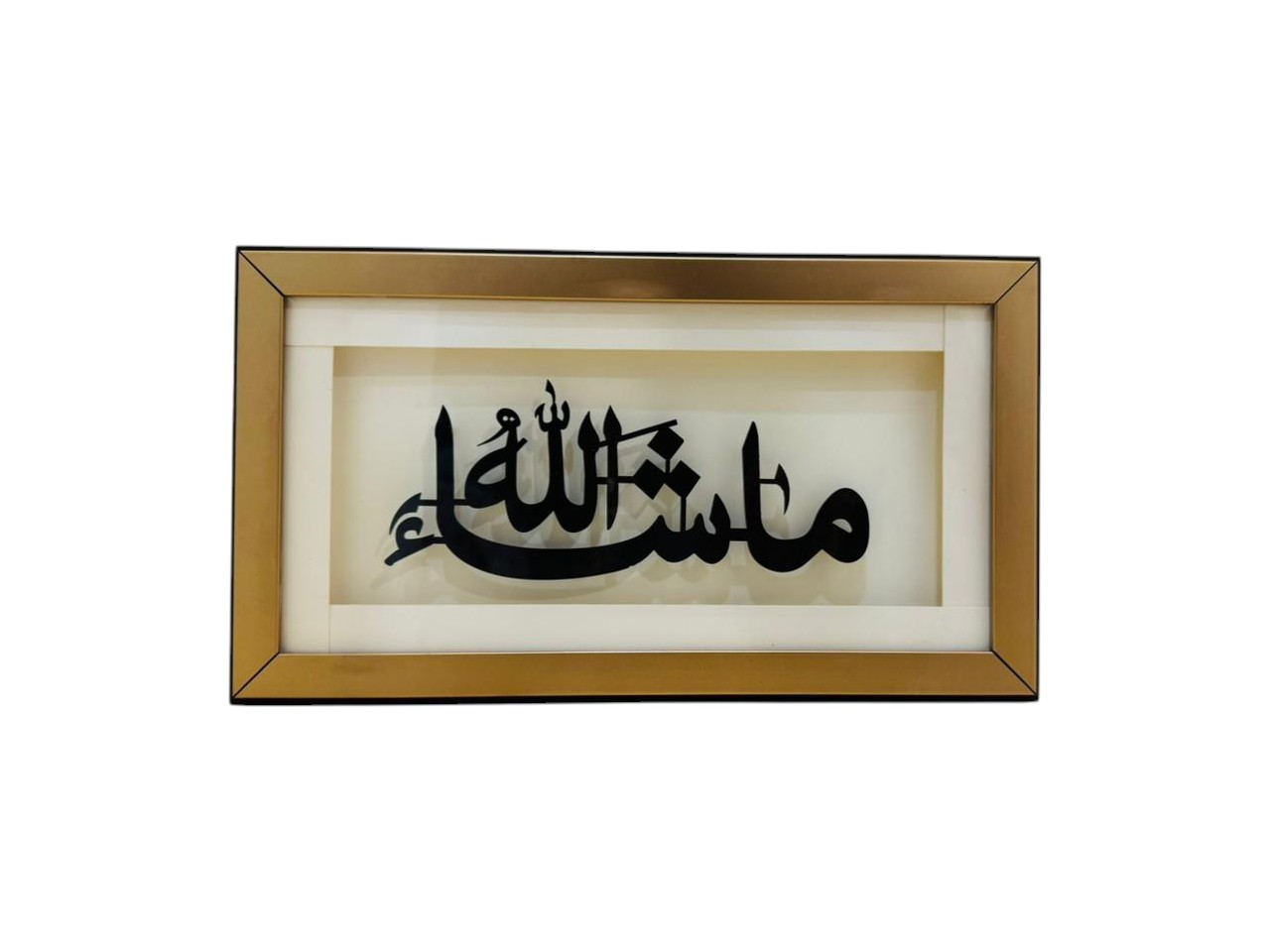 MASHA ALLAH ACRYLIC CALLIGRAPHY WITH BOX FRAME 18*32CMS